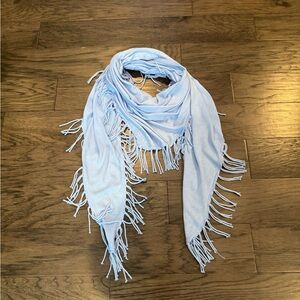 Nordstrom Light Blue Fringe Scarf Wrap